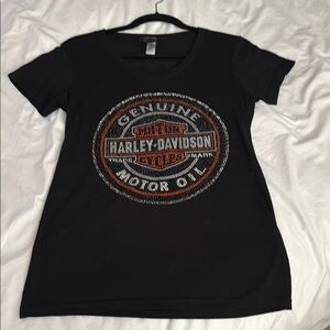 Harley-Davidson Black Tee with Orange and White Logo